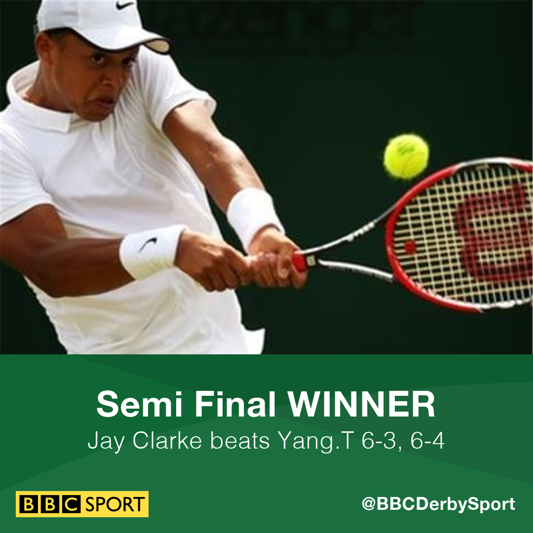 Derby's Jay Clarke is through to his first Challenger Final in India. 

He beat Yang.T in straight sets. 

👏👏 🎾🎾 @Jay27798