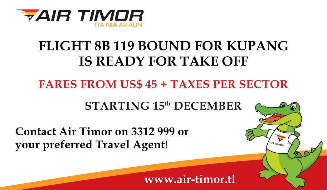 air_timor's tweet photo. AIR TIMOR NEW DESTINATION!!
ARE YOU READY FOR THIS.... https://t.co/HqGtbqmvK9