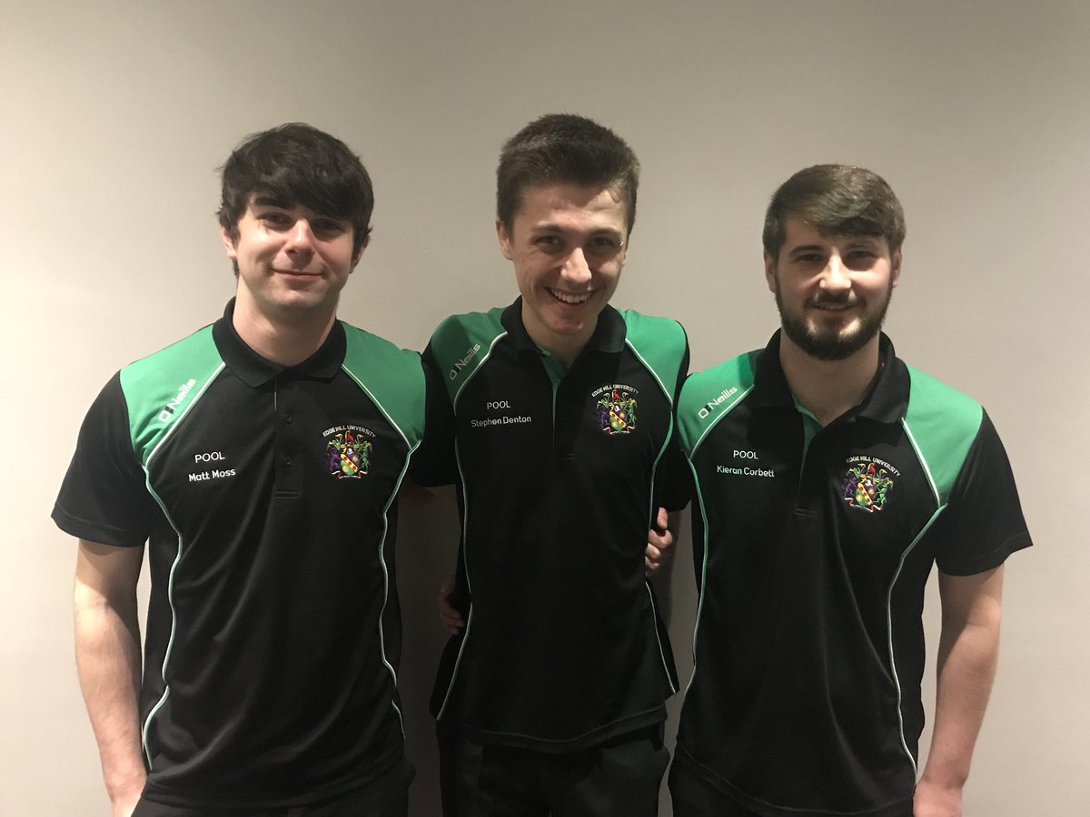 EHUPoolTeam's tweet photo. Edge Hill 9 Ball Third Team

Matt Moss
Stephen Denton (c)
Kieran Corbett https://t.co/WVjov3dLV6