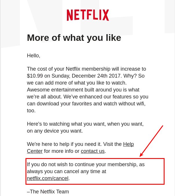 FilipeNevola's tweet photo. I received an email from #Netflix telling me that my cost will increase and at the end of it they put a link to cancel my account. TL;DR: It is better to have happy customers than just a lot of customers. #startup #creatingOneStartup https://t.co/UOwVyqdcsp