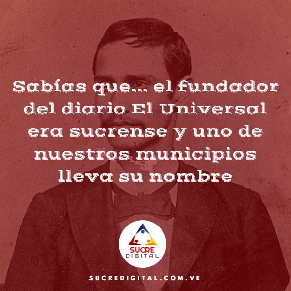 sucreendigital's tweet photo. Sabes quién es el fundador del Universal??? Otra trivia para arrancar el día. .

Esta algo difícil, pero no imposible de resolver... Un dato que quizás no sabías y que hoy compartimos contigo en #SucreDigital #Sucre #Venezuela https://t.co/wFlp4enYUr