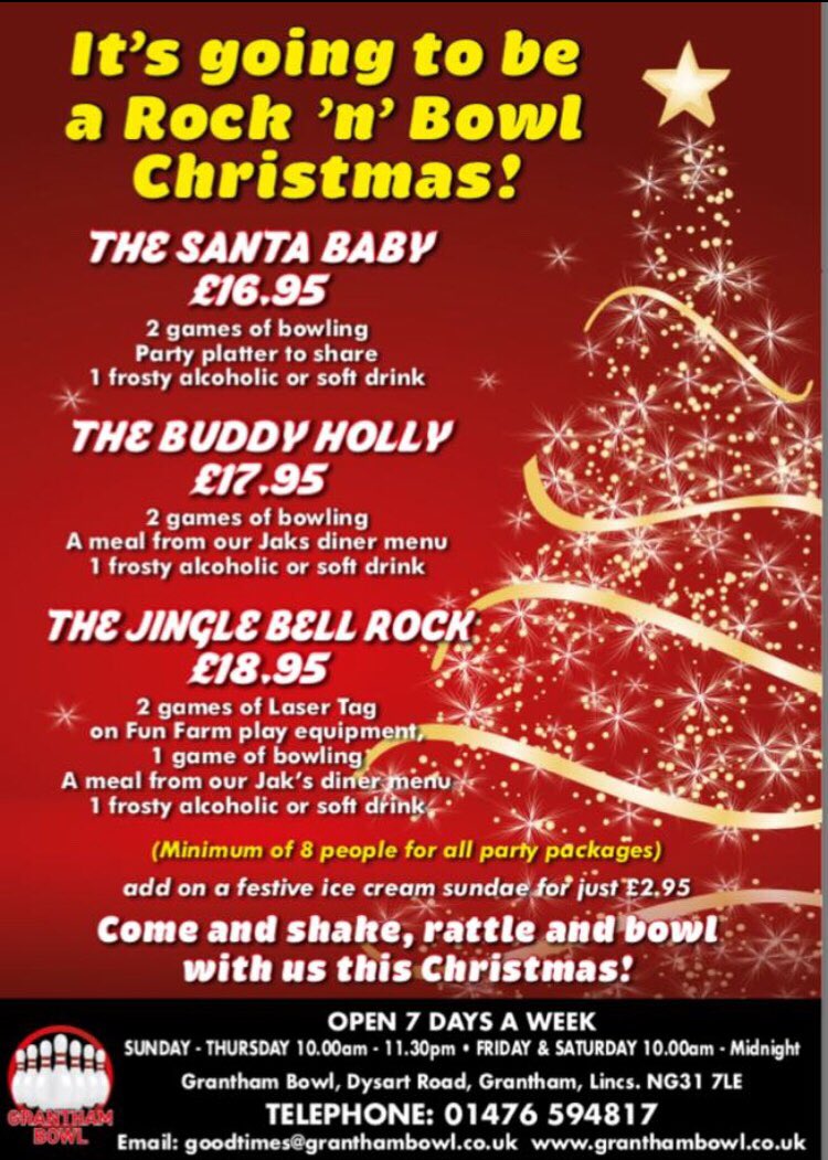 GranthamBowl's tweet photo. Book your Christmas party now! https://t.co/QezCFhwHLq