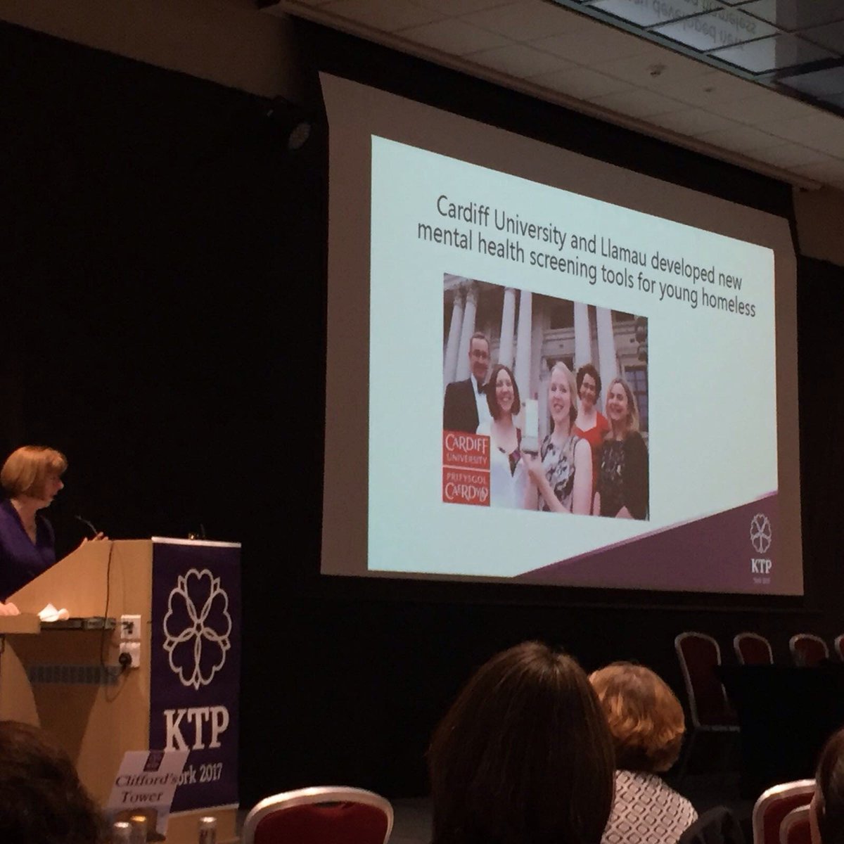 CU_Innovation's tweet photo. Dr Ruth McKernan CBE, @innovateuk & key note at #ktpconf2017 showcasing KTP with @cardiffuni & @LlamauUK. Great project & award winning outcomes. Well done all ! https://t.co/mqk9yGm99Q
