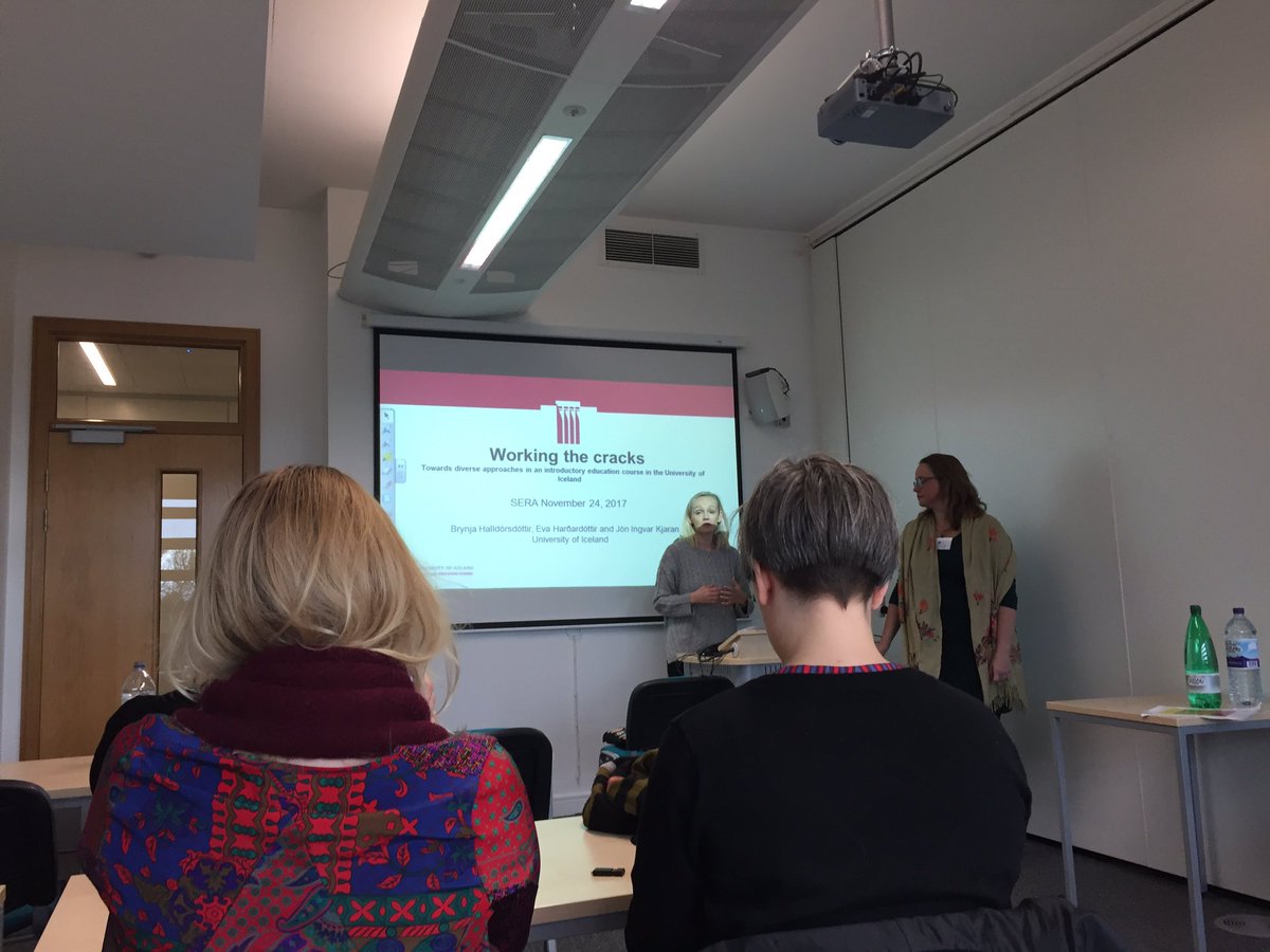 'How do we become human in a post-human world' with digital tech? Great session from University of Iceland on course redesign focussing on #studentengagement &amp; student-centred learning at #seraconf17