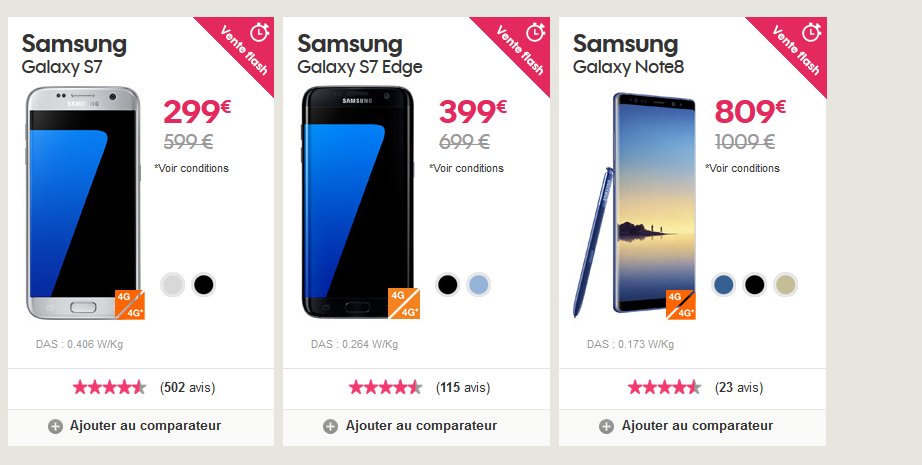 ForfaitsSE_fr's tweet photo. C'est le @Sosh_fr #BlackFriday : 
-300€ sur les #SamsungGalaxy S7 et #S7 Edge ! https://t.co/bCne8VRs92 https://t.co/dqRCORgYuc