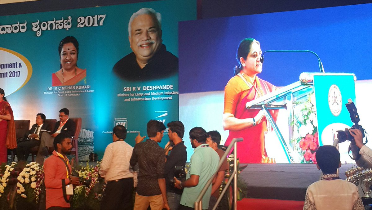 investkarnataka's tweet photo. Vandana Kumar, Joint Secretary, @DIPPGOI delivering keynote speech -Valedictory function #VDIS2017 https://t.co/lqO3MSGjfl