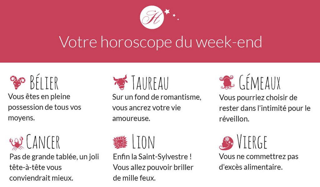 horoscopefr's tweet photo. 🎊🎉 Que vous réserve ce dernier week-end de l'année? Quelle ambiance astrale pour le #Réveillon ? Pour tout savoir ➡️ https://t.co/OvwjzX7Zdi
#belier #taureau #gemeaux #cancer #lion #Vierge https://t.co/UpTKa30jvO