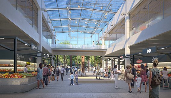 ElisabethBonje2's tweet photo. Place aux nouvelles Halles ! Quel plaisir de présenter à la presse ce matin, avec mon adjointe Axelle Verdiere, le projet de nouvelles Halles municipales réalisé par le cabinet d'architectes Reichen et Robert. #commerce #proximité #terroir https://t.co/gUyFeHMjDL