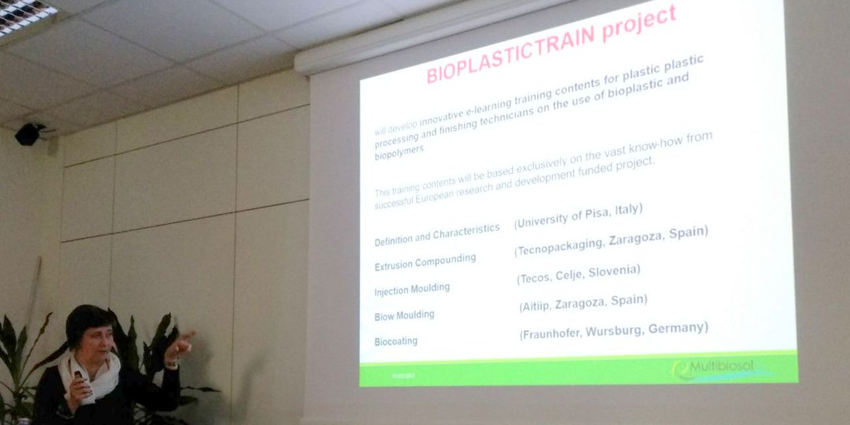 Yesterday Patrizia Cinelli <a href="/Unipisa/">Università di Pisa</a> presented the project to the assistants of the #Multibiosol project workshop. The workshop gathered different stakeholders with interest on packaging.