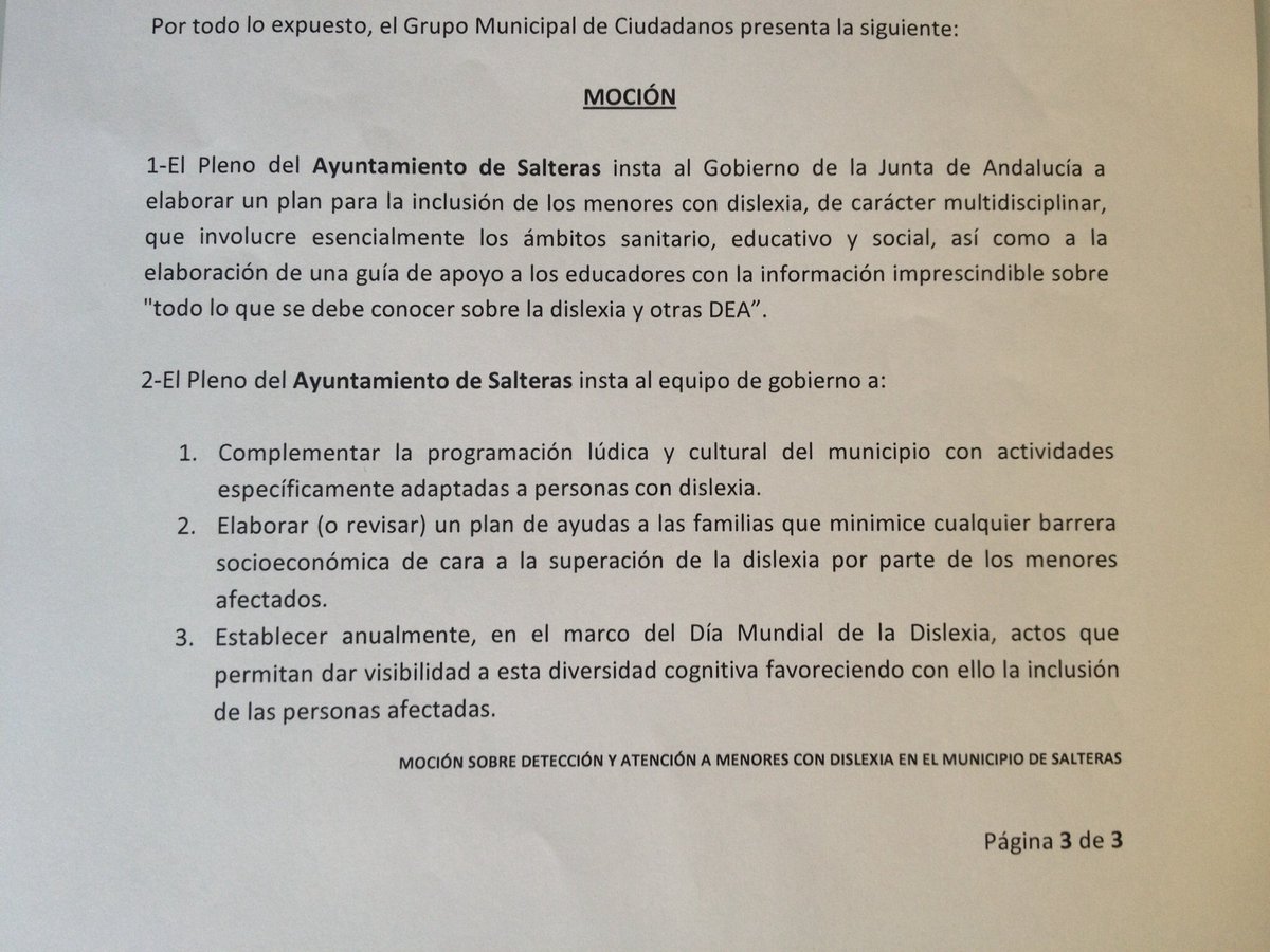 sastre_debla's tweet photo. SALTERAS, Aprobada en Pleno por Unanimidad Moción Atención a Menores con Dislexia presentada por Ciudadanos @Cs_Salteras #Salteras #PoliticaUtil  @sastre_debla #Dislexia @ciudadanos @Cs_Andalucia @MartaEscriva_Cs @VirginiaSalmeCs @JavierMillanCs https://t.co/65Vb9KrjK7