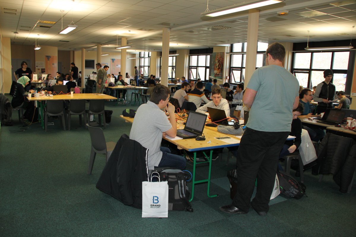 ThierryGerma's tweet photo. #HackathonFIMU : C'est parti ! Après les présentations de la matinée, les étudiants planchent sur les données du #FIMU. On est impatient de voir les résultats qui seront présentés demain à 17h.
@cyprienmateos @OrangeBFC @cboutet @utbm_fr @Univ_BFC @BelfortOfficiel @fimubelfort https://t.co/k1J5tCQL6x