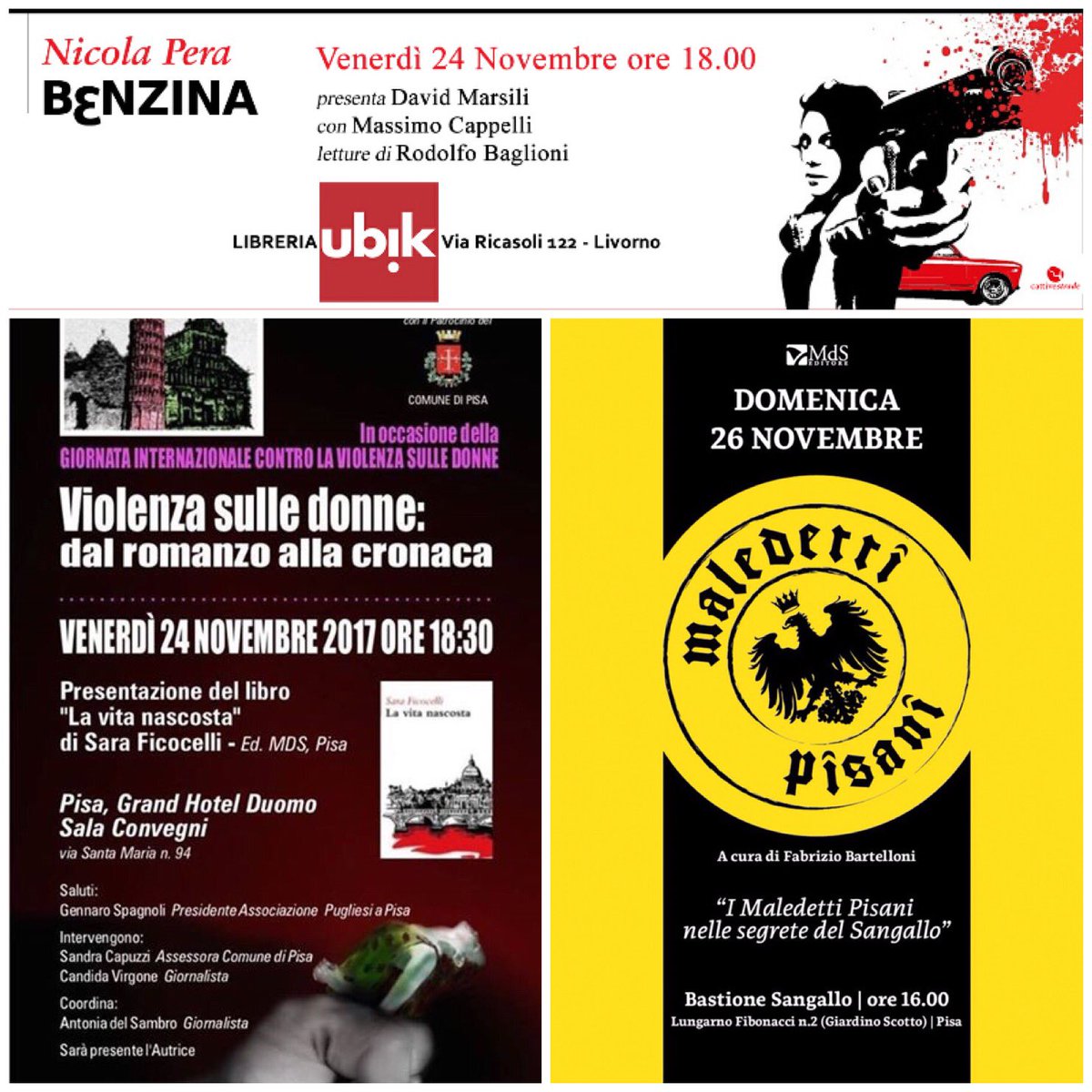 cattive_strade's tweet photo. Doppia presentazione oggi per la collana #cattivestrade. E domenica appuntamento con i #maledettipisani! https://t.co/mVoWvPQSOe