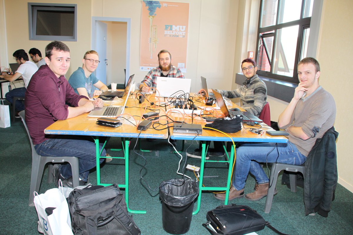 ThierryGerma's tweet photo. #HackathonFIMU : C'est parti ! Après les présentations de la matinée, les étudiants planchent sur les données du #FIMU. On est impatient de voir les résultats qui seront présentés demain à 17h.
@cyprienmateos @OrangeBFC @cboutet @utbm_fr @Univ_BFC @BelfortOfficiel @fimubelfort https://t.co/k1J5tCQL6x