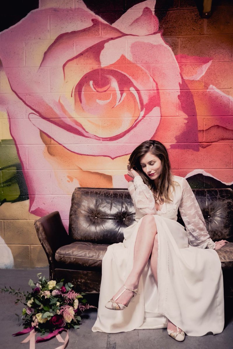 Introducing the beautiful Rhoswen gown, handmade by Ffrog Bridal. 💗 Her name means white rose, and this totally reflects the elegance &amp; sheer loveliness of this this beautiful dress!🌸