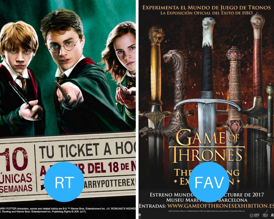 Y tú, ¿qué exposición no piensas perderte? ❤

Harry Potter (Madrid) 👉 bit.ly/2AXTvVe
Juego de Tronos (Barcelona) 👉 bit.ly/2fSXYnr