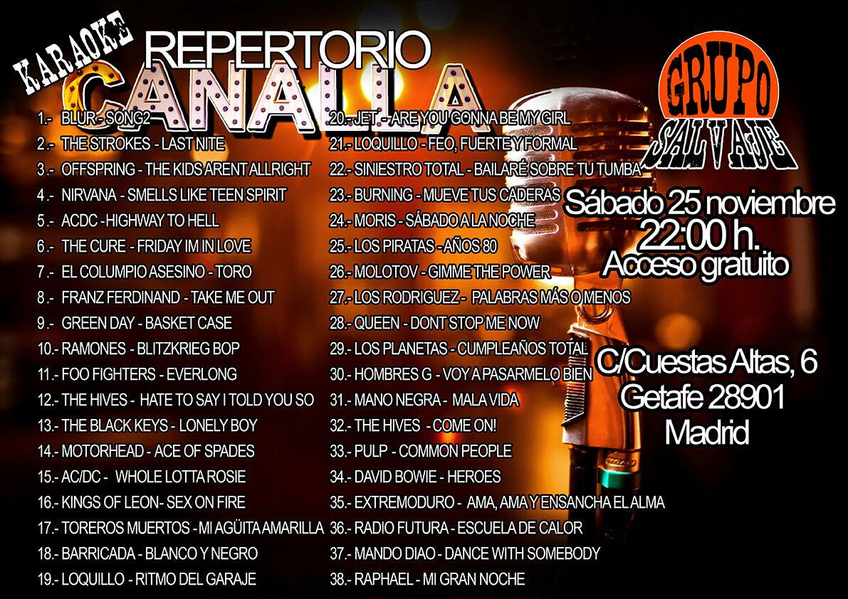 canallabargetaf's tweet photo. Recordatorio a Canallxs con ganas de pasarlo bien : Los de Grupo Salvaje quieren que os subáis con ellos a la tarima para brincar y cantar o tocar el insteumento que querais. Elige tu tema preferido y celebra nuestro 2° aniversario a tope!! https://t.co/hTi8i8EEAt