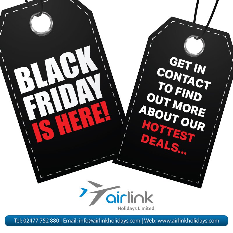 BLACK FRIDAY is here! Get in contact to find out more about our hottest deals... 

#blackfriday #deals #flights #holidays #sunshine 'friday