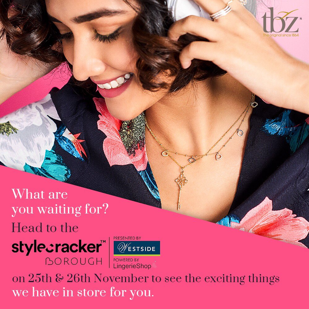 TBZ1864's tweet photo. It's almost here! Make your way to the Style Cracker Borough on 25th and 26th of November at Mahalaxmi Racecourse, Mumbai and enjoy the pretty little things we have in store for you. 
#TBZ #TBZandStyleCrackerBorough #StyleCrackerBorough #prettylilthings #TBZandPrettyLilThings https://t.co/q5wZaeRuAY