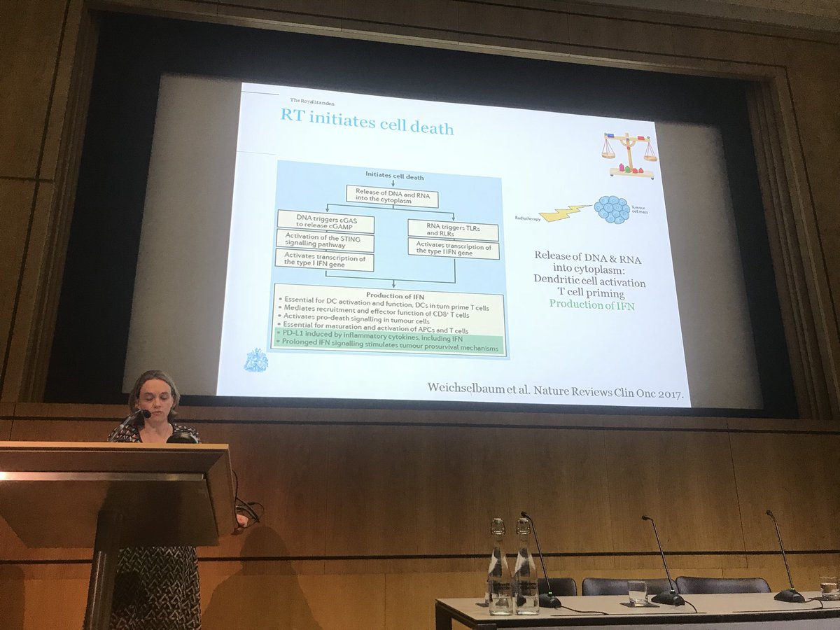 DrSanjayPopat's tweet photo. @fifimcdrmh discusses role of RT when managing #lungcancer patients on #immunotherapy. Abscopal effect is rare. RT is pro-immunogenic #BTOGIO2017 https://t.co/vasQVGoAYf
