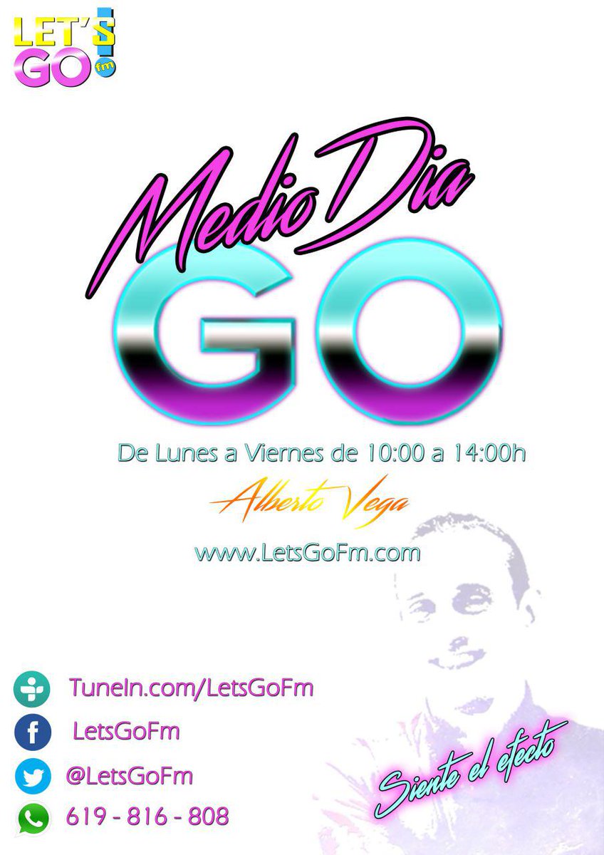 LetsGoFM's tweet photo. #LetsGoFm Arrancamos el lunes 27 de noviembre desde las 10 de la mañana con nueva temporada de #MedioDíaGo con @AlbertoB_Vega Que no te lo cuenten. ¡¡¡No te puedes perder nuestro regreso!!! https://t.co/NBTR7bbEbK https://t.co/GXg2cwOMIp