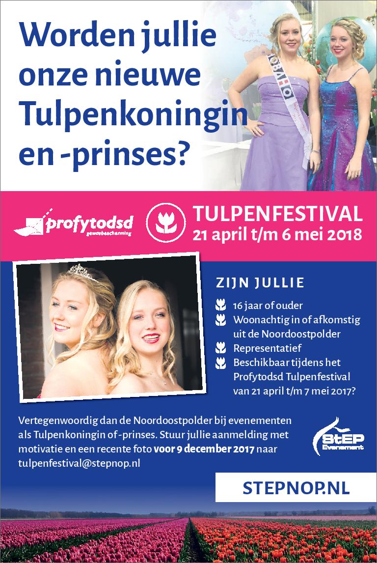 TulpenFestivNOP's tweet photo. Gezocht: Tulpenkoningin en -prinses #TF18 #tulpenfestival #stepnop https://t.co/b5Vm6a7q4T