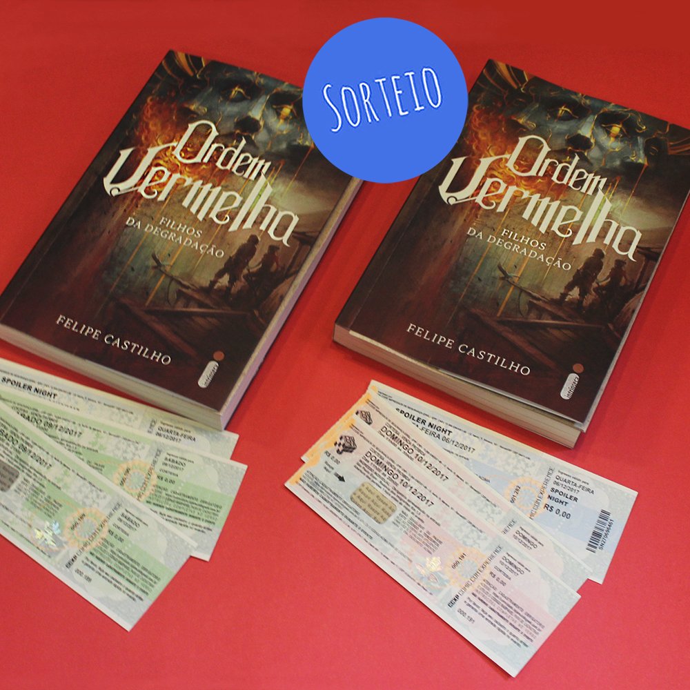 intrinseca's tweet photo. SORTEIO: 

Vamos sortear 2 kits com pares de ingressos para a Comic Con Experience 
+ 1 ingresso para a Spoiler Night 
+ 1 PROVA ANTECIPADA de "Ordem Vermelha: Filhos da Degradação"!

Para participar, tuíte usando #IntrínsecaNaCCXP + https://t.co/kH1K00Rva8 https://t.co/nO0MKPEsLX