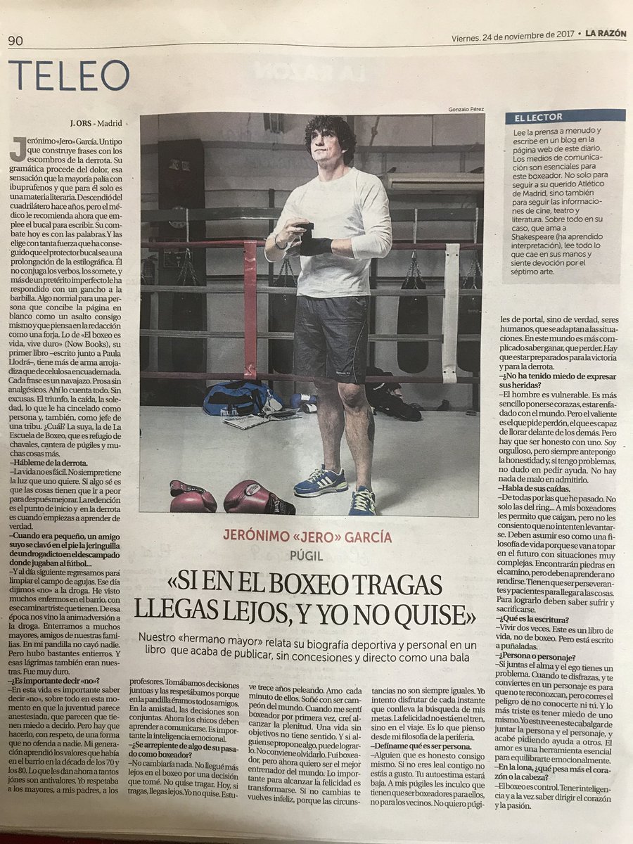 jerogarciabox's tweet photo. Hoy en @larazon_es me desnudo un poco más, todo sobre #ElBoxeoEsVidaViveDuro @now_books @arallibres #literatura #boxeo #vida #libro @arallibres #Nowbooks #HermanoMayor https://t.co/Ba4620zTfv