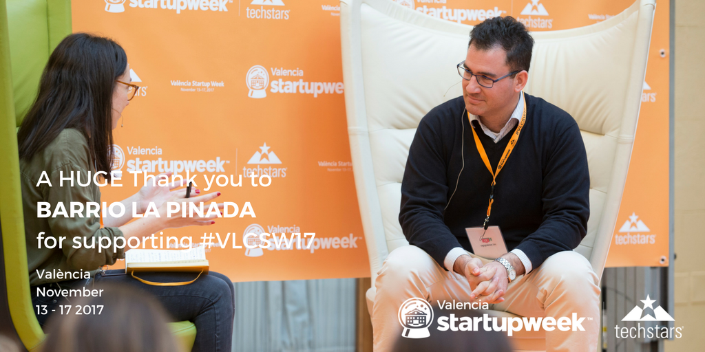 vlcstartupweek's tweet photo. Vosotros hacéis y sois #VLCSW17. Gracias @ikermarcaide de @barriolapinada por tu eco-energía https://t.co/y5eZYQwvse