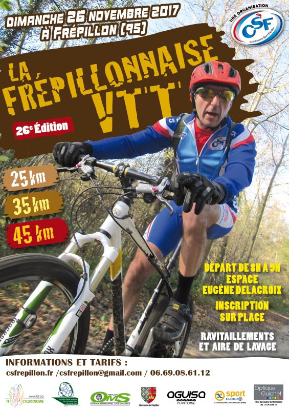 csfrepillon's tweet photo. #frepillon #frepillonnaisevtt #vtt #randonnee AprĂšs le "Black Friday", venez vous divertir sur nos circuits pour le "Frep Sunday".
Notre équipe vous attends ce dimanche 26 novembre pour la 26e édition de " la Frépillonnaise VTT".
Plus dâinfos sur notre site csfrepillon.fr https://t.co/yP5cFfjWXr
