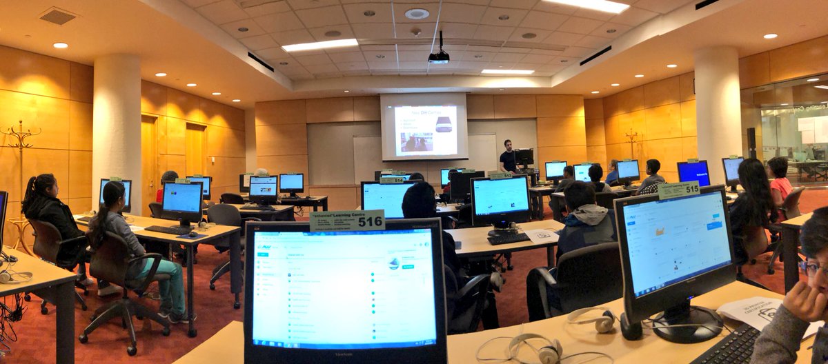 GlenBarbeau's tweet photo. At the Innovation Hub @torontolibrary #TPLMakers @SamuelHearneMS @LC3_TDSB @tdsb starting our 3D Printing Certification workshop! https://t.co/4oIc4d6mzS