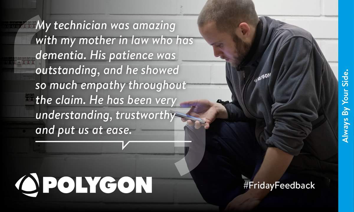 ukpolygon's tweet photo. Thanks to one of our customers for this lovely #FridayFeedback Polygon technicians are #AlwaysByYourSide https://t.co/ihsFWeibFI