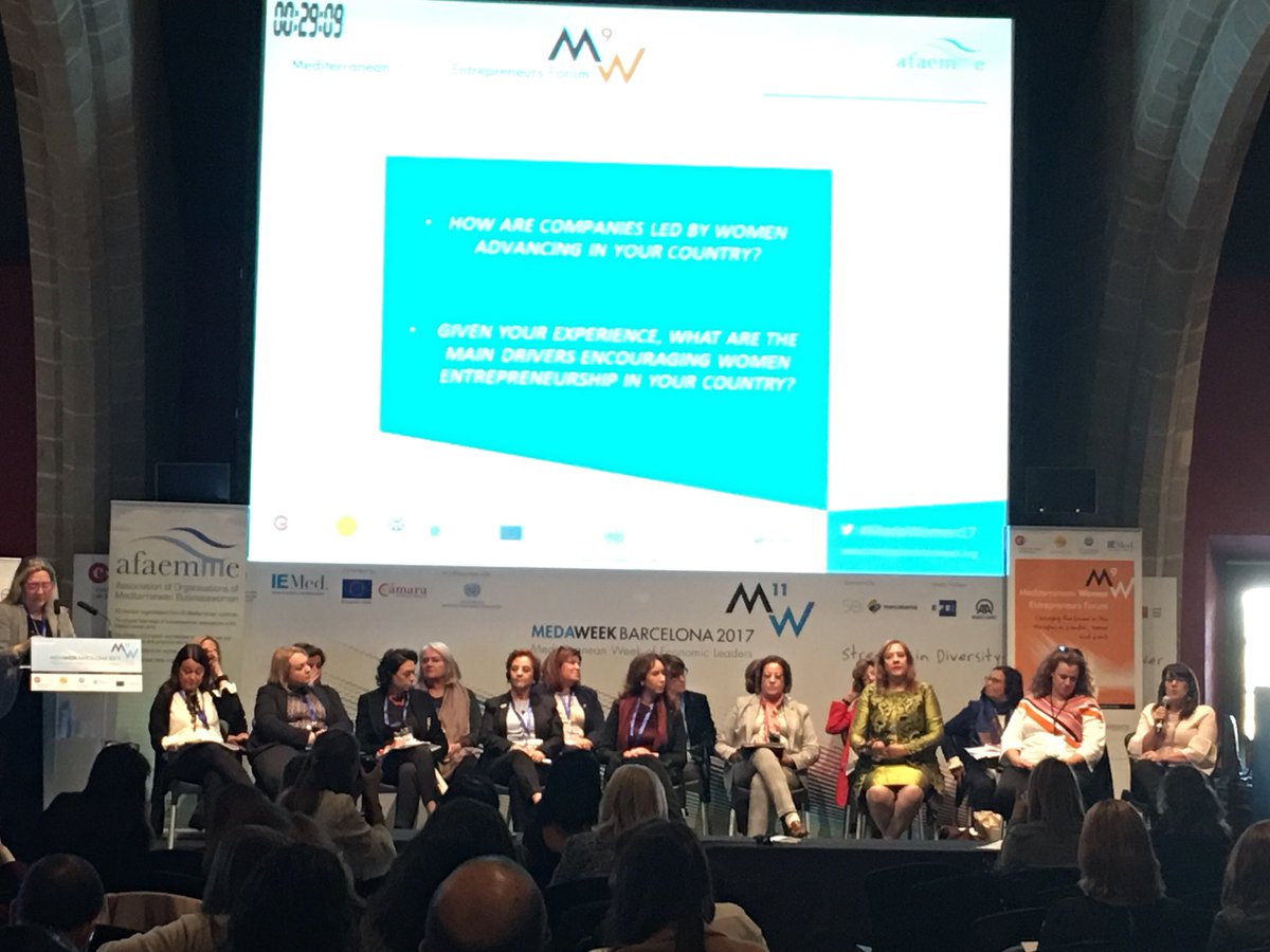 TarifaElena's tweet photo. At the #medaweek2017 at the #medawomen panel listening to great Women entrepreneurs from the #Mediterranean @ascameorg @afaemmeoficial https://t.co/caStUmcDAq