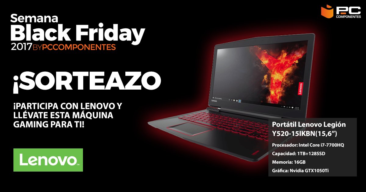 VAMOS CON EL SORTEAZO DE BLACK FRIDAY! RT y Comenta con #ElBlackFridayEnPcComponentes y sigue a PcComponentes y <a href="/LenovoES/">Lenovo España</a> 

-Ofertazas del Black friday de hoy ➡️ bit.ly/2hOmDa0       
-Consultar las bases del sorteo aquí: bit.ly/2zl7dVP