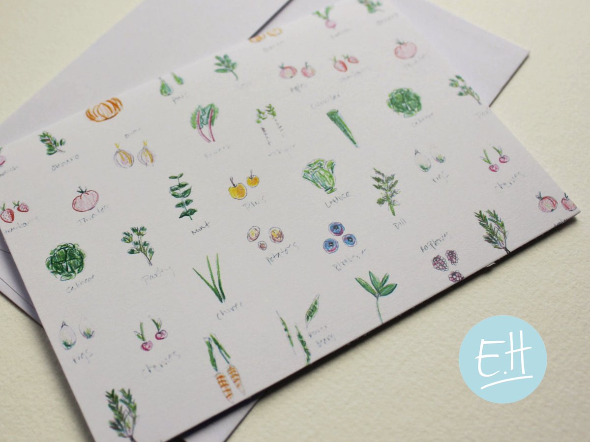ella_harriott's tweet photo. Are there any green fingered friends out there!? Get our vegetable print for a gardener you know at our @EtsyUK  shop. 🥕🍅🥒 #HHLunch #HandmadeHour #GardenersWorld https://t.co/NYLdbT1jbj https://t.co/QgzSd5FA6w