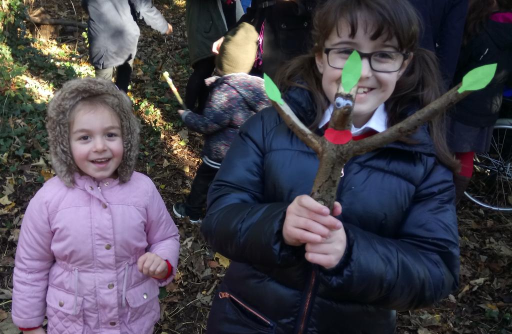 MonksAbbeyFS2's tweet photo. Thanks to Year 5 for coming to the woods with us. We made Stickman! #reading80books #monksabbeyrocks https://t.co/AcbE2BOxxL