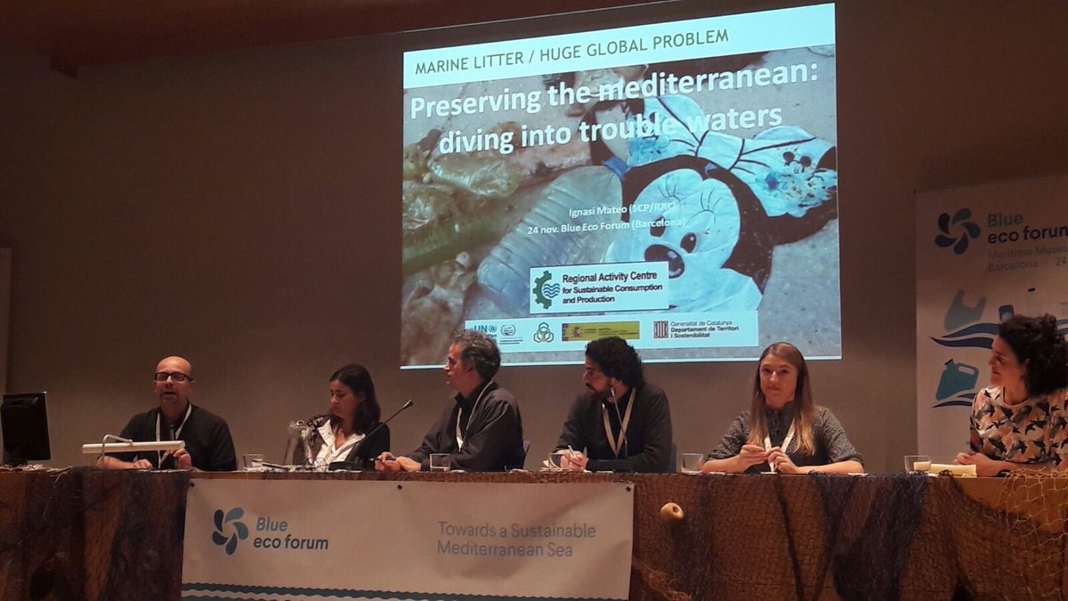 SwitchMed's tweet photo. At the @global_ecoforum: panel on preserving the #Mediterranean from land and #marine litter w/ SCP/RAC Project Manager Ignasi Mateo Rodriguez #ACT4LITTER #BEF17 https://t.co/KRZOX06rRr