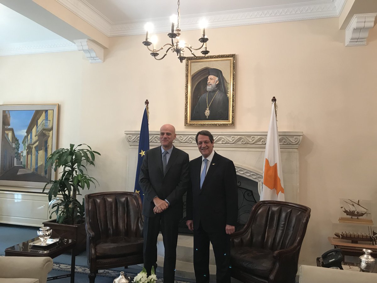 eni's tweet photo. Eni’s activities in the Republic of #Cyprus, future opportunities &amp; synergies related to energy projects in the #EastMed. CEO #Descalzi met today w/ Nikos Anastasiadis https://t.co/vCQ671D8s5 https://t.co/mFZBB4CvJg