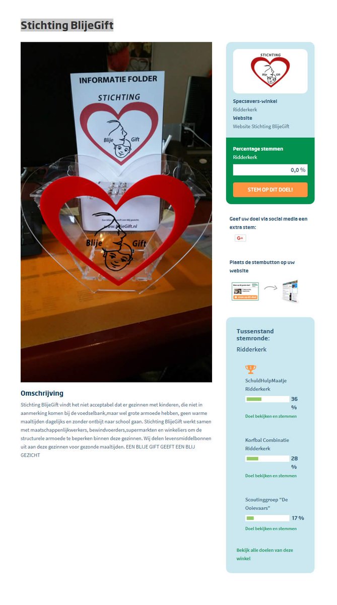 BlijeGift's tweet photo. Steun onze Cliënten door te gaan stemmen op de website van Specsavers: https://t.co/ApDoGMN71j https://t.co/o9O7X4p3xf