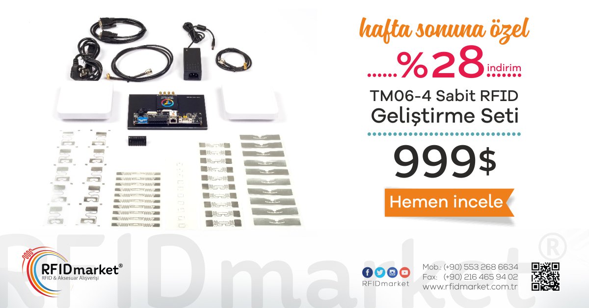 rfidmarket's tweet photo. TM06-4 Sabit RFID Geliştirme Seti hafta sonuna özel 999$! Üstelik kredi kartına vade farksız 9 taksit! incele: https://t.co/sKq8M6BNHf #rfid #rfidgeliştirmeseti #rfiddevelopmentkit #RFIDmarket https://t.co/OgsDlYoECq