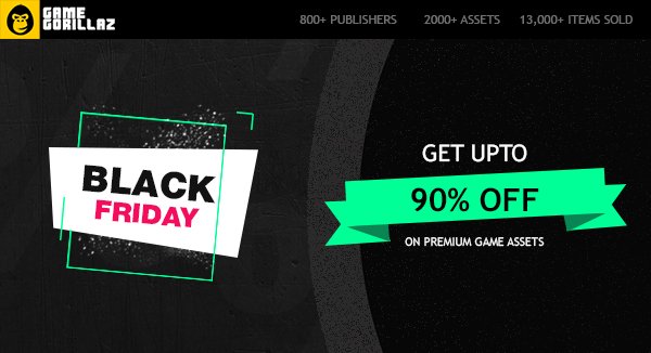 Black Friday sale is here.  grab Up to 90% on quality game assets. goo.gl/6xe0D9 #gamedev #IndieGameDev #indiedev #black