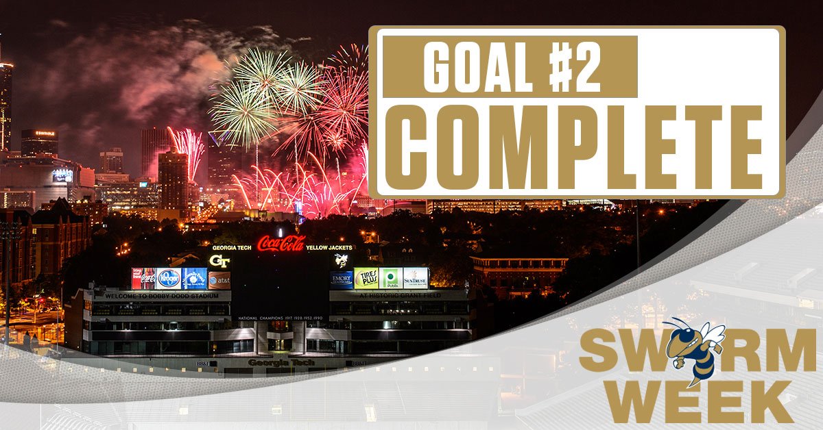 GTAthletics's tweet photo. We’ve reached another #SwarmWeek goal! ✔️
Tom H from Greenville is the winner of a personalized @GTMBB jersey. 🏀
Give. Share. Win.
https://t.co/L2THPiL3aN https://t.co/3BQIcBBLYb