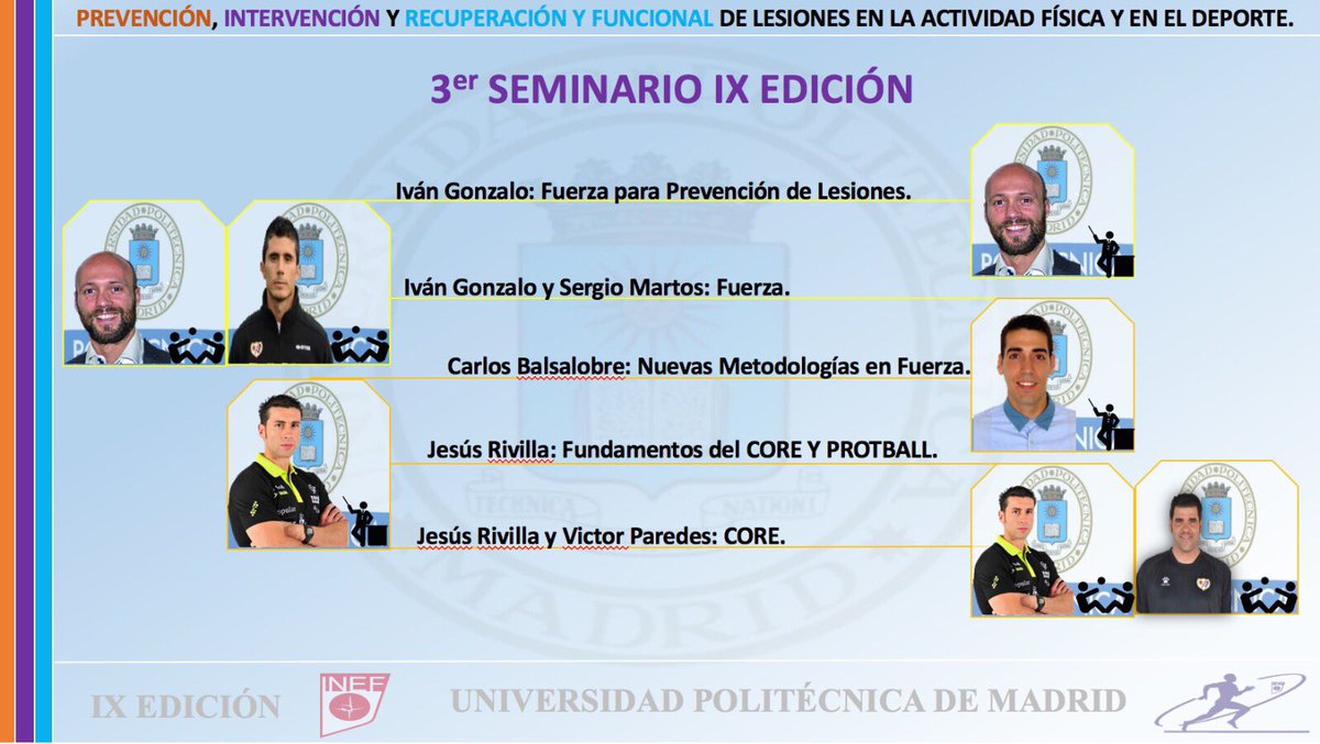lesiones_inef's tweet photo. Buenos días! A puntito de comenzar el 3er Seminario de la IX Edición. La Fuerza junto a nuestros ponentes y los 50 alumnos serán los principales protragonistas.
#PIRFLAFD https://t.co/LMssxxXUF2