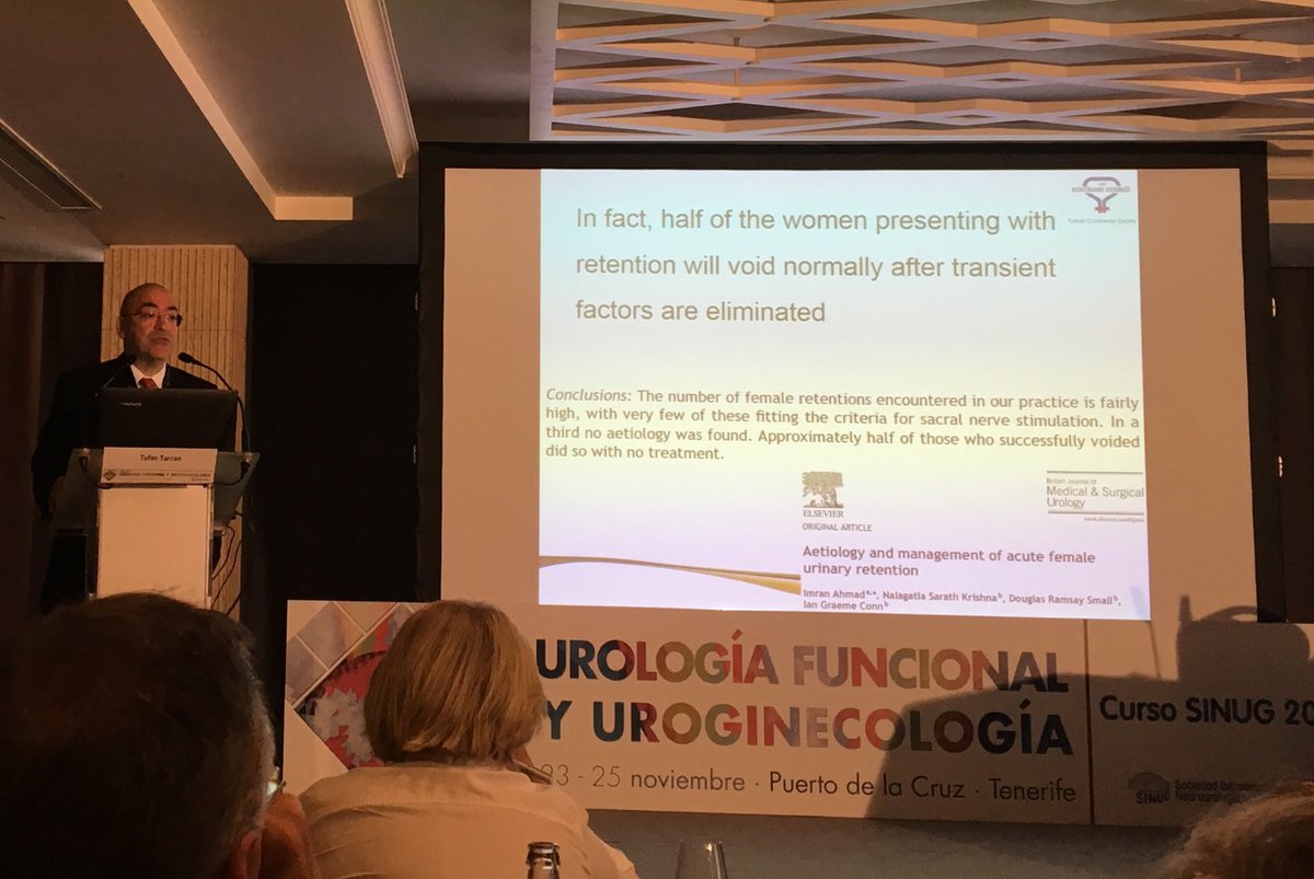 dr_arlandis's tweet photo. Dr Tarcan aborda el difícil tema de la retención urinaria en la mujer #sinug2017 @sinug_org ... necesitamos orden dentro del caos! https://t.co/c3ct0LKgYP