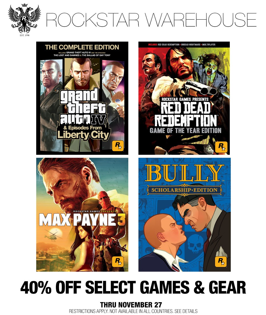 Save 20% on All Digital Downloads at the Rockstar Warehouse Thru December  31st, 2015 - Rockstar Games