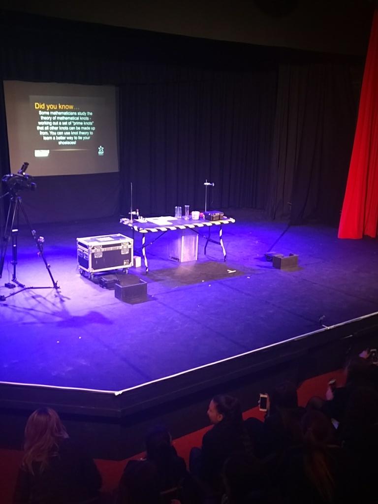 CheltSciFest's tweet photo. Our final #LabLive17 shows of the week taking place in Gainsborough, first maths ...now for the chemistry and physics! @stecks @MatthewTosh https://t.co/aMc58wYdEf
