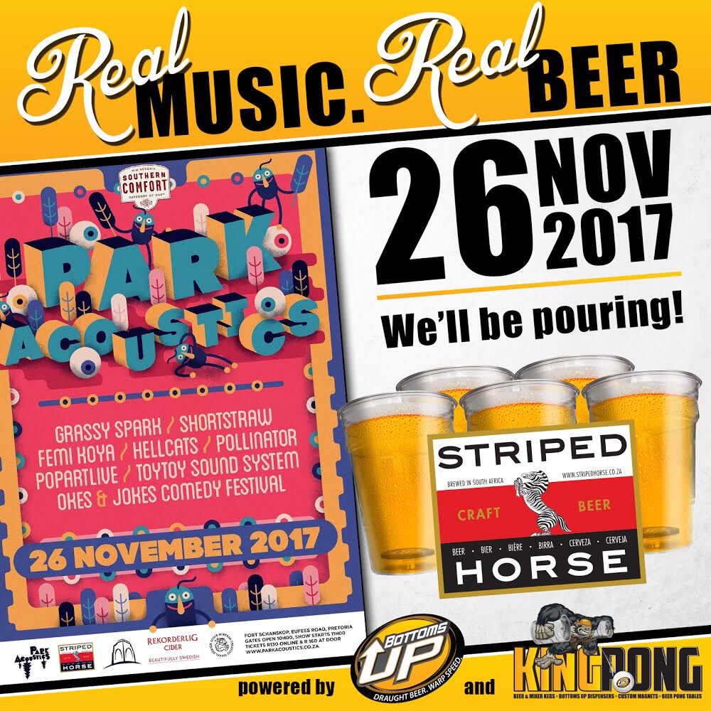King Pong RSA (@kingpongrsa) on Twitter photo This Sunday, <a href="/park/">Park</a> acoustics <a href="/StripedHorseZA/">Striped Horse Premium Beer</a> and <a href="/BottomsUpAfrica/">Bottoms Up Africa</a> #beer #craftbeer #events #music This Sunday, <a href="/park/">Park</a> acoustics <a href="/StripedHorseZA/">Striped Horse Premium Beer</a> and <a href="/BottomsUpAfrica/">Bottoms Up Africa</a> #beer #craftbeer #events #music