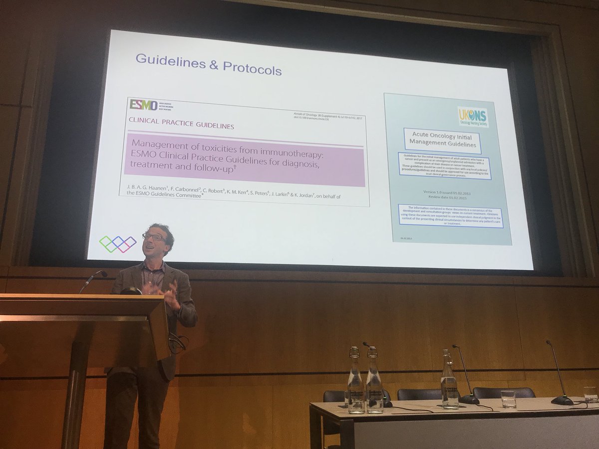 DrSanjayPopat's tweet photo. Tom Newsom Davis overviews management of #Immunotherapy toxicities. Know the @myESMO IO tox clinical practice guidelines #BTOGIO2017 https://t.co/9DzN6NMORJ