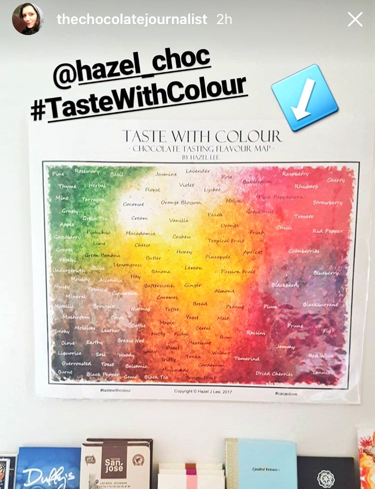 #TasteWithColour taking pride of place in <a href="/SharonTerenzi/">The Chocolate Journalist</a>’s home retail #craftchocolate store! 😍🙏🏼🍫🗺❤️ #cacaolove