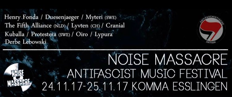 Heute und morgen im Komma Esslingen: Noise Massacre Antifascist Music Festival mit vielen Hardcore/Punk-Bands, u.a. #Duesenjaeger, #Oiro, #DerbeLebowski, #HenryFonda, <a href="/fifthalliance/">The Fifth Alliance</a>, #Lyvten ...
