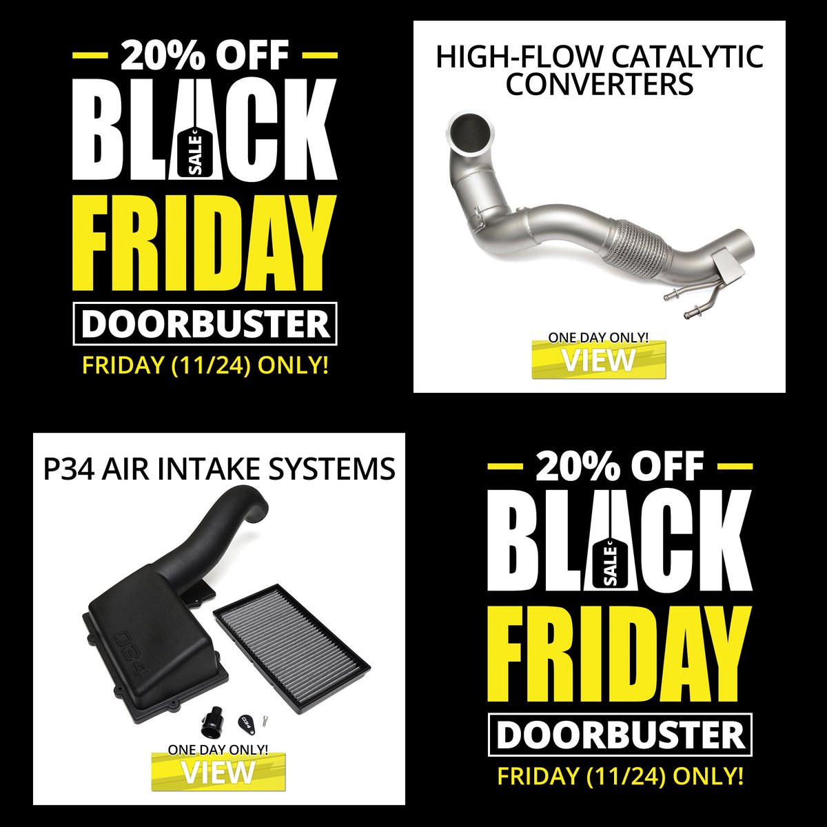 034Motorsport's tweet photo. Friday Doorbusters Are Live! 20% Off *ALL* 034Motorsport High-Flow Catalytic Converters &amp; P34 Air Intake Systems - Today Only!

#034Motorsport #Drive034 #Mk7GTI #Mk7GolfR #Mk7Golf #MQB #P34 #AudiA4 #B5A4 #B6A4 #B7A4 #B8A4 #B9A4 #AudiAllroad https://t.co/sMZHw1SYus